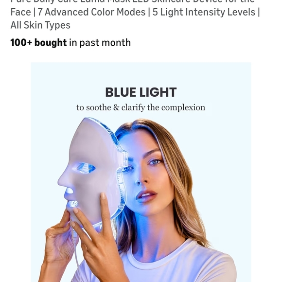 LED Facial Mask - White - Picture 8 of 9